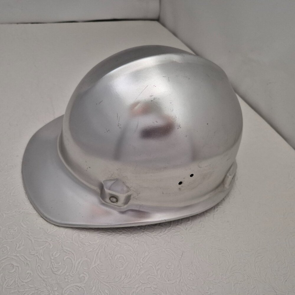 Vtg Jackson Safety Cap Alumitop Aluminum Silver Hardhat Safety Helmet USA SC-60